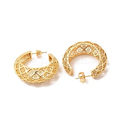 Rack Plating Brass Hollow Out Round Stud Earrings&nbsp;EJEW-F308-01G
