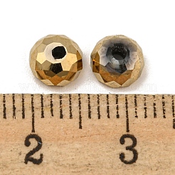 電気メッキガラスビーズ  多面カット  半円  バリーウッド  5.5x3mm  穴：1.4mm  100個/袋&nbsp;EGLA-Z004-02E
