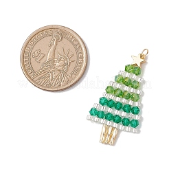 Glass Seed Beaded Christmas Tree with Star Pendants&nbsp;PALLOY-MZ00858