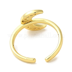Rack Plating Brass Micro Pave Cubic Zirconia Cuff Rings&nbsp;RJEW-H228-09G