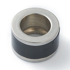 304ステンレススチールビーズ  炭素繊維  コラム  ステンレス鋼色  10x6mm  穴：6mm&nbsp;STAS-B009-01P