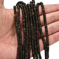 天然石ゴールデンシーンオブシディアンビーズ連売り  ロンデル  4x1.5mm  穴：0.7mm  約155個/連  14.96''（38センチメートル）&nbsp;G-L635-A11-4x2mm-01