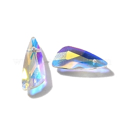 ガラスチャーム  ナゲット  ABカラー  多面カット  クリアAB  22x9x4.5mm  穴：1.2mm&nbsp;GLAA-I057-22A