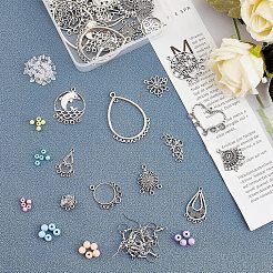 DIYシャンデリアピアス製作キット  合金リンクを含む  アクリルビーズ  真鍮のピアスフック  プラスチック製ピアスキャッチ  ミックスカラー&nbsp;DIY-CA0001-54