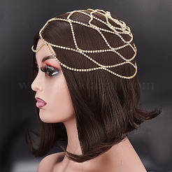 Rhinestone Mesh Headpiece Cap&nbsp;AJEW-WH0413-82A
