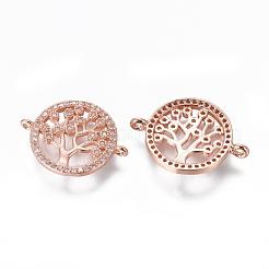 Brass Micro Pave Cubic Zirconia Links&nbsp;ZIRC-E113-04RG