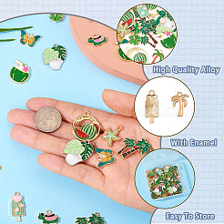 48Pcs 12 Styles Alloy Enamel Pendants&nbsp;ENAM-TA0002-95C