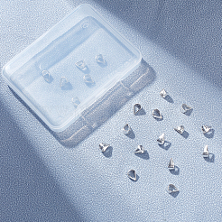 スターリングシルバーのスナップオンベイル20個925個  未はんだ  スタンプ925個付き  銀  6.5x4.5x3.5mm  穴：3.5x5mm&nbsp;STER-CN0001-11
