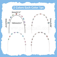 ステンレスワイヤー付きゴム製仮歯装飾2個  ステンレス鋼色  160mm&nbsp;AJEW-WH0752-118