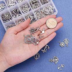チベットの銀のアンカー＆舵ペンダント  アンティークシルバー  20x17.5x2mm  穴：2mm&nbsp;TIBEP-PH0004-15AS