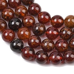 天然石ガーネットビーズ連売り  ラウンド  8mm  穴：0.8mm  約46個/連  15.16''（38.5センチメートル）&nbsp;G-H300-A01-02