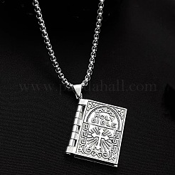 Pageable Bible Book Alloy Pendant Necklaces for Women Men&nbsp;WH-WGDBE19-01
