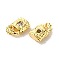 Brass Micro Pave Cubic Zirconia Pendants&nbsp;KK-H461-06G-03