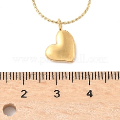 女性用304ステンレスペンダントネックレス  18KGP本金メッキ  ハート  16.34インチ（41.5cm）&nbsp;NJEW-U040-02B-G
