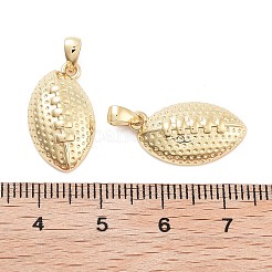 ラグビーラックメッキ真鍮ペンダント  カドミウムフリー＆鉛フリー  長持ちメッキ  18KGP本金メッキ  19.5x11x5mm  穴：2x3.5mm&nbsp;KK-G512-17G
