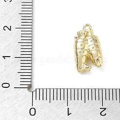 Brass Micro Pave Clear Cubic Zirconia Pendants&nbsp;CU-CBACBD7-07G