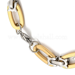 Ion Plating(IP) Two Tone 201 Stainless Steel Oval Link Chain Bracelet&nbsp;BJEW-B078-16GP