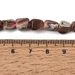 天然石ロードナイトビーズ連売り  ナゲット  5~13x6~7x4~6mm  穴：1mm  約48個/連  15.35''（39センチメートル）&nbsp;GG-CBADF20-B14