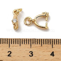 Brass Micro Pave Cubic Zirconia Cup Pearl Peg Bails Pin Pendants&nbsp;KK-S397-06C