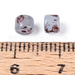 焼付塗装ガラスシードビーズ  コラム  丸い穴  ライトスチールブルー  4~4.5x3.5~4mm  穴：0.9~1mm  約455個/50g&nbsp;SEED-N009-02A
