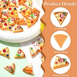 30Pcs 6 Styles Opaque Resin Pizza Cabochons&nbsp;RESI-CJ0005-41