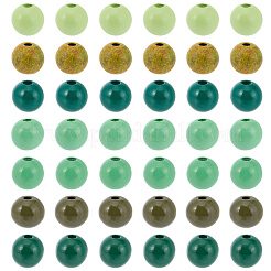 210個 7色スプレー塗装木製ヨーロピアンビーズ  大穴丸いビーズ  グリーン  15~16x14.5~16mm  穴：3.5~4mm  30個/カラー&nbsp;WOOD-SP0002-01