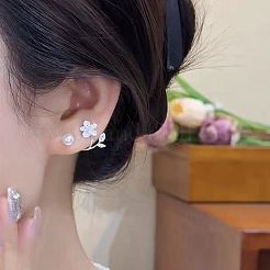 Alloy & Plastic Pearl Stud Earrings&nbsp;FS-WG98E52-01
