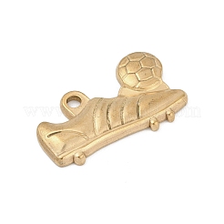 304ステンレスペンダント  サッカーとシューズのチャーム  18KGP本金メッキ  18x30.5x3mm  穴：2.5mm&nbsp;STAS-D366-04A-G