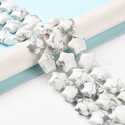 天然石ハウライトビーズ連売り  シードビーズで  膨らんだ星  14~15.5x15~16x6.5~7mm  穴：1mm  約24~25個/連  15.55''~15.95''（39.5~40.5センチメートル）&nbsp;G-NH0005-006