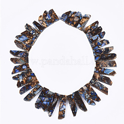 Assembled Synthetic Imperial Jasper & Natural Bronzite Beads Strands&nbsp;G-S355-23A