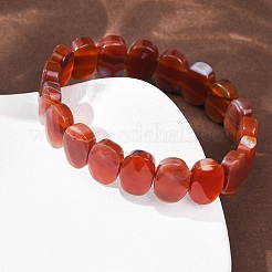 Dyed & Heated Natural Carnelian Faceted Beaded Stretch Bracelets for Women&nbsp;BJEW-K251-07O