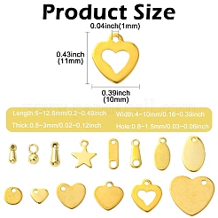 70Pcs 14 Styles 201 & 304 Stainless Steel Chain Extender Drop&nbsp;STAS-CJ0003-17