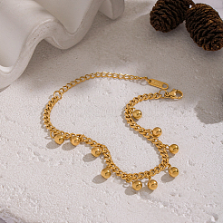 Minimalist 304 Stainless Steel Round Beads Charm Bracelets&nbsp;KO3660