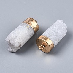 天然石ドゥルージー瑪瑙ペンダント  金色の鉄のループで  コラム  28~40x11~13mm  穴：1.8mm&nbsp;G-S359-315