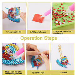 2 Sets 2 Style DIY Diamond Painting Sporting Panda Keychain Kits&nbsp;DIY-TA0003-80