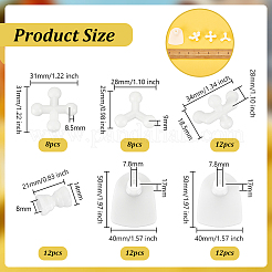 64個 6スタイル プラスチック人形ジョイント  人形作りアクセサリー  ホワイト  21~50x14~40x8.5~28mm  穴：7.8mm&nbsp;KY-OC0001-36