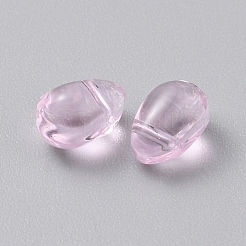ガラスビーズ  トップ掘削  ティアドロップチャーム  パールピンク  9x6mm  穴：1mm&nbsp;GLAA-WH0044-03A