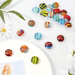 24Pcs 6 Style Handmade Frosted Lampwork Beads&nbsp;LAMP-AR0001-18