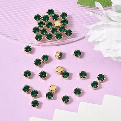 プレシオサ® マキシマ クリスタル 縫い付けカップ  チェコクリスタル  真鍮製爪付き台座付き  719 35 012 チャトン（丸）  ゴールドカラー  エメラルド50730個  ss12（3~3.2mm）&nbsp;X-PRC-SS12-50730-G