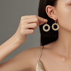 304 Stainless Steel Dangle Hoop Earrings&nbsp;RT4802