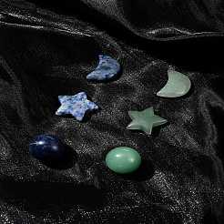 Natural Gemstone Healing Moon & Star & Round Ornaments&nbsp;AJEW-FS0001-12A