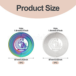 2Pcs 2 Colors Ramadan & Eid Mubarak Theme 201 Stainless Steel Connector Charms/Links&nbsp;STAS-TA0005-68