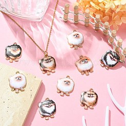 30個6スタイルプリントアロイペンダント  カドミウムフリー＆ニッケルフリー＆鉛フリー  犬  ミックスカラー  23.5x18.5x2.5mm  穴：2mm  5個/スタイル&nbsp;ENAM-CJ0005-33