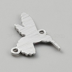 プリント合金コネクタ チャーム  鳥のリンク  プラチナ  シアン  17.5x24x1.8mm  穴：1.6mm&nbsp;FIND-CJC0010-127P-02