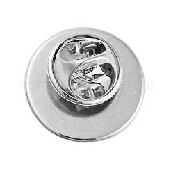 丸いガラスのブローチ  プラチナメッキ亜鉛合金ピン  バックパック用  花  18x5.5mm&nbsp;LS-JEWB-A022-02D
