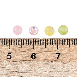 ミックスカラーのイミテーションキャットアイガラスラウンドシードビーズ  ナバホホワイト  4x3~3.5mm  穴：1.2mm  約150個/セット&nbsp;SEED-NH0003-01A-01