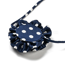 Polka Dot Pattern Fabric Rose Tie Choker Necklaces for Women&nbsp;NJEW-Z022-01B