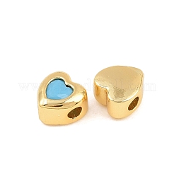 Brass Micro Pave Cubic Zirconia Beads&nbsp;KK-H533-03G