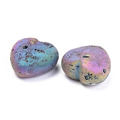 Electroplate Natural Druzy Agate Heart Love Stone&nbsp;G-H262-03