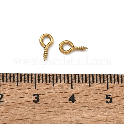 304ステンレススチール製スクリューアイペグベイル  イオンプレーティング（ip）  ラックめっき  18KGP本金メッキ  8x4x1.3mm  穴：1.5mm  16ゲージ&nbsp;STAS-P448-05G